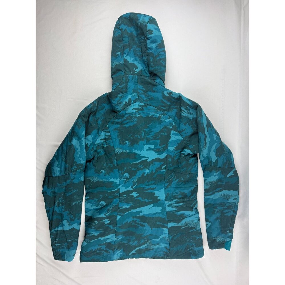 PATAGONIA NANO-AIR HOODY Full Zip Womens Jacket Camouflage Hood Elwha Blue S - Picture 3 of 7